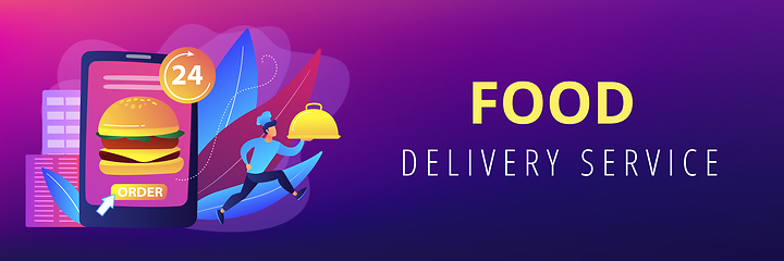 Image showing Food delivery service concept banner header.