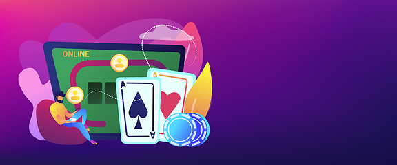 Image showing Online poker concept banner header.