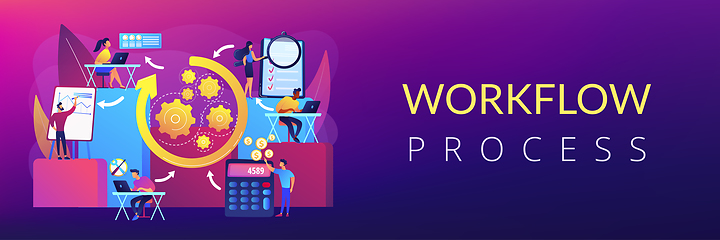 Image showing Workflow processes concept banner header.