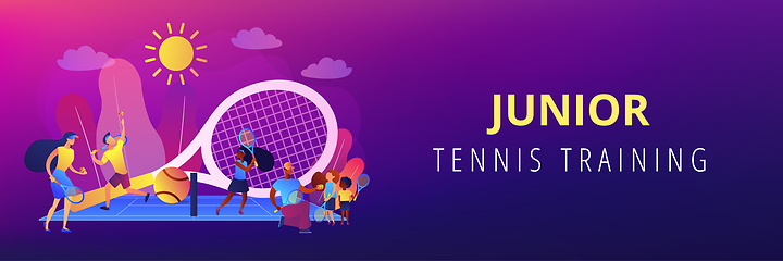 Image showing Tennis camp concept banner header.