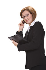 Image showing Busy businesswoman