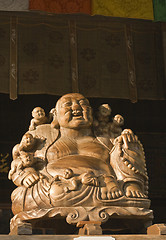 Image showing Buddha and children statue (Yamadera)