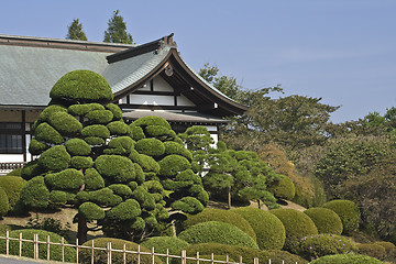 Image showing Japanese garden and temple