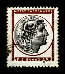 Image showing Alexander The Great on Greek Stamp