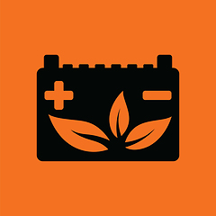 Image showing Car battery leaf icon