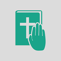 Image showing Hand on Bible icon