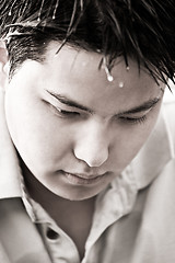 Image showing Depressed young asian male