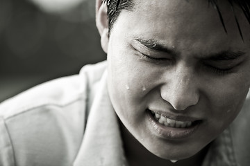 Image showing Stressed and depressed asian male