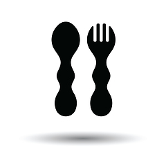 Image showing Baby spoon and fork icon