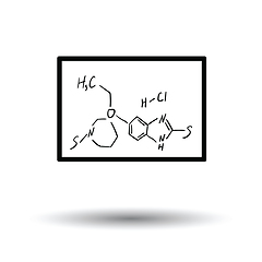 Image showing Icon of chemistry formula on classroom blackboard