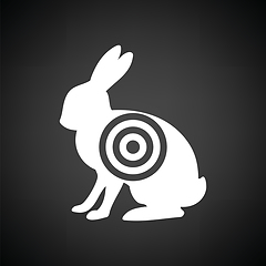 Image showing Hare silhouette with target  icon