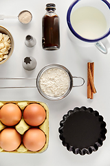 Image showing cooking ingredients and kitchen tools for baking