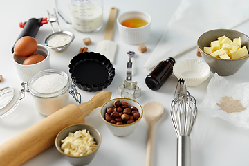 Image showing cooking ingredients and kitchen tools for baking