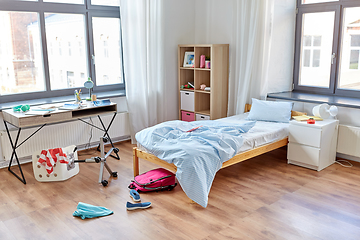 Image showing messy home or kid's room with scattered stuff