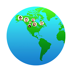 Image showing World global cartography - Earth international concept, connecting people all around the world