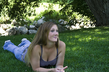 Image showing Beautiful Girl in the Park