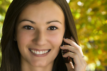 Image showing Beautiful Girl Talking on the Phone