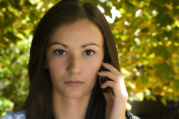 Image showing Beautiful Girl Talking on the Phone