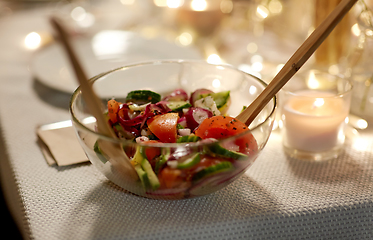 Image showing vegetable salad on table at home dinner party