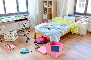 Image showing messy home or kid's room with scattered stuff