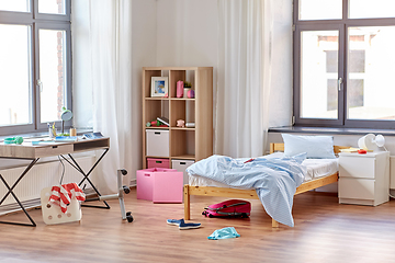 Image showing messy home or kid's room with scattered stuff