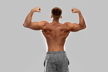 Image showing young man or bodybuilder with bare torso