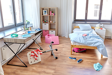 Image showing messy home or kid's room with scattered stuff