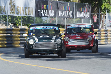 Image showing Two Mini Coopers racing