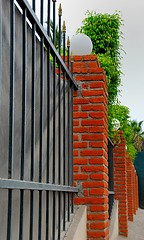 Image showing Red fence