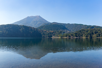 Image showing Mount Kirishima and lake