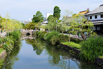 Image showing Traditional poled boat in Yanagawa