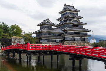 Image showing Matsumoto Castle and bridge in Japan