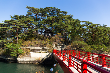 Image showing Matsushima and red bridge