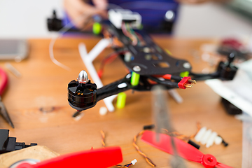 Image showing Flying Drone Building