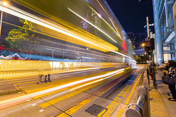 Image showing Hong Kong with busy traffic at night