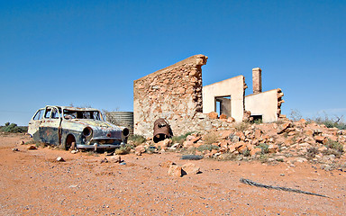 Image showing old car and ruins