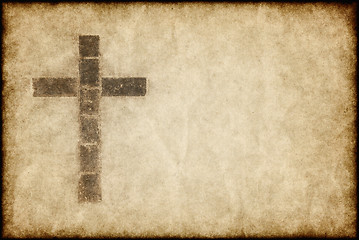 Image showing christian cross on parchment