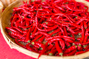 Image showing Red Chillies in basket