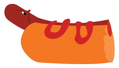 Image showing Cute cartoon hotdog vector or color illustration