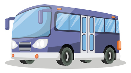 Image showing Purple bus with doors on the middle vector illustration on white