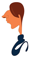 Image showing Caricature of man with big nose vector illustration on white bac