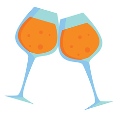 Image showing Two clinking wine glasses vector or color illustration