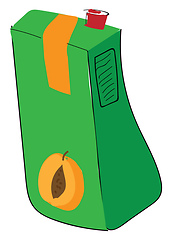 Image showing Green package of apricot juice vector illustration on white back