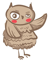 Image showing An owl with uneven eyes vector or color illustration