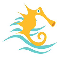 Image showing Seahorse illustration vector on white background 