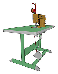 Image showing Sewing machine parts vector or color illustration