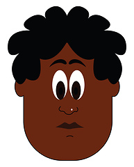 Image showing A portrait of dark boy vector or color illustration