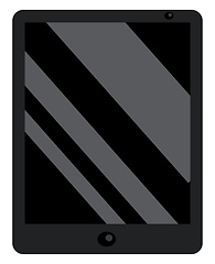 Image showing A modern black tough screen hand-held tablet device vector color