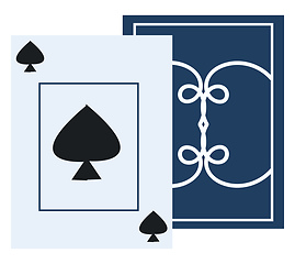 Image showing One play card of spades illustration vector on white background 