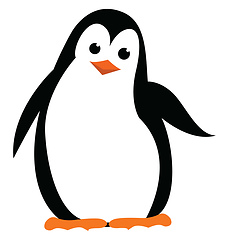 Image showing A beautiful and happy penguin is with an orange beak vector colo